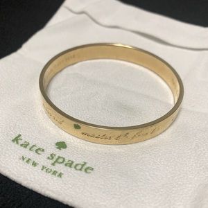 kate spade Gold Engraved Slim Bangle Bracelet